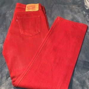 Men Red 501 Levi Jeans